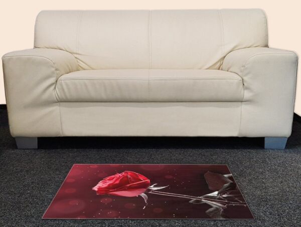 Wallario Teppich Rote Rose Single, rechteckig, rutschfest