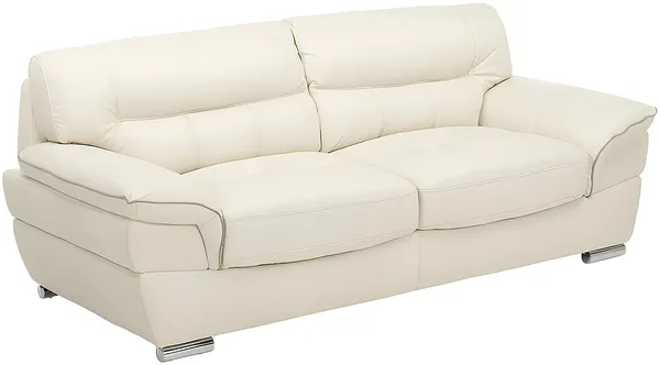 Vente-unique - THIBAULT Sofa and armchair set Leder Weiß - B 93 cm x H 87 cm x L 115 cm210 cm