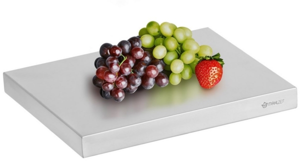 Mahlzeit Servierplatte Kühlplatte, 53 x 32,5 x 4,5 cm, Serviertablett, Kühltablett, Edelstahl