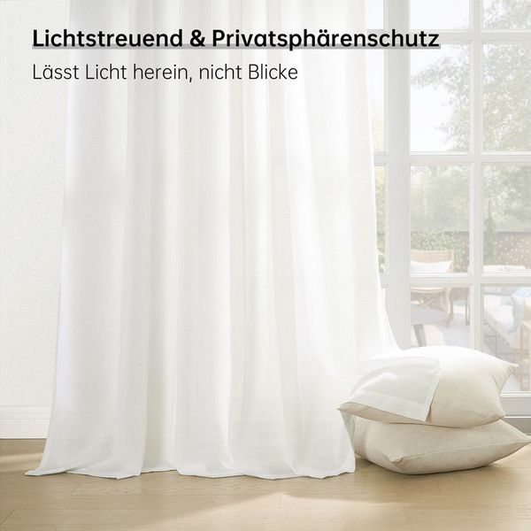 Topfinel Gardine Leinenoptik Gardinen mit Ösen Vorhänge für Wohnzimmer (1 St), Ösen, halbtransparent, gardinen weiss halbtransparent 300x240 Studie kinderzimmer modern Boho