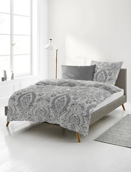 Bierbaum Biber Bettwäsche 155x220 Ornamente Barock lachs aubergine 3846-51