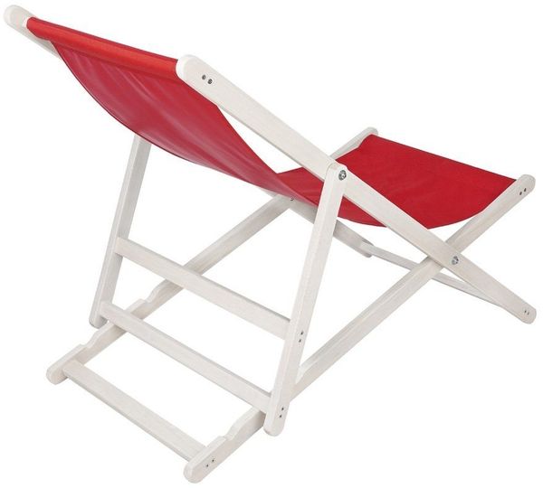 Liegestuhl Strandliege Weiß Gartenliege Klappbar Sonnenliege Strandstuhl Rot Bild 2