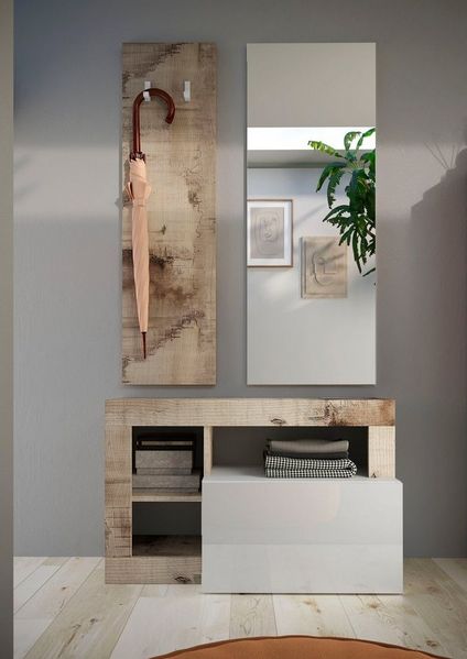 INOSIGN Garderoben-Set Hamburg, (3-St, bestehend aus Garderobenbank, Garderobenpaneel, Spiegel)