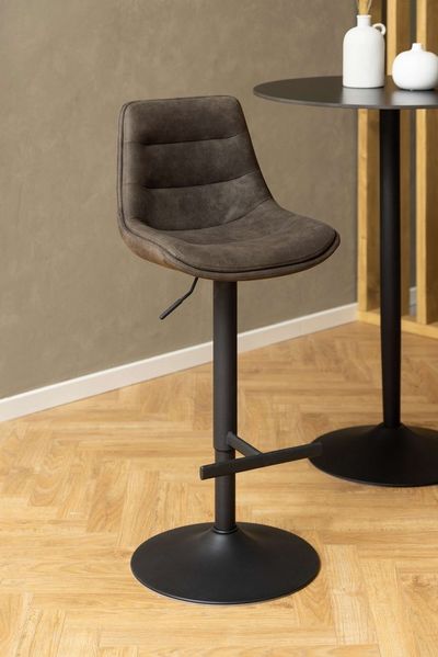 ACTONA GROUP Barhocker Adisa Barstuhl, Küchenstuhl, Stoff, schwarzer Trompetenfuß, Gasfeder, drehbar, 2er-Set