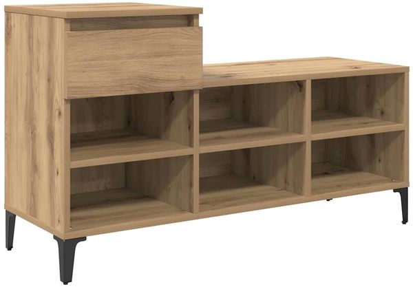Schuhschrank, Schuhkipper für Flur, skandinavisch Artisan-Eiche 102 x 36 x 60 cm Holzwerkstoff