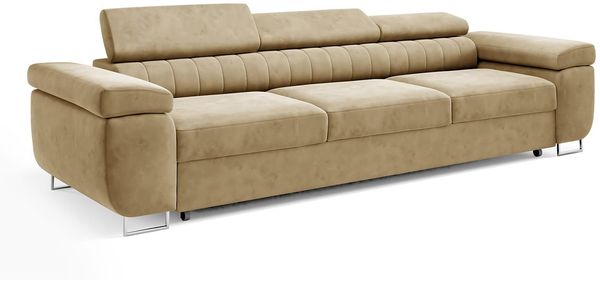 Schlafsofa CARMEN, moderne Couch mit verstellbaren Kopfstützen, ausziehbare Polstercouch, Sofa mit Schlaffunktion, Kronos 35, 90 x 98 x 262 cm