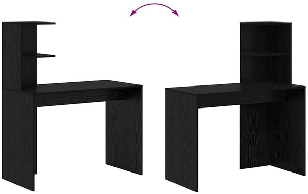 vidaXL Schreibtisch mit Regal Schwarz Eichen-Optik 102 x 50 x 124 cm 869355 Bild 9
