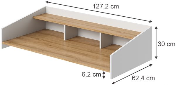 Aufsatzregal Viktor Artisan-Eiche/Weiß 127.2 x 30 cm Vicco Bild 2