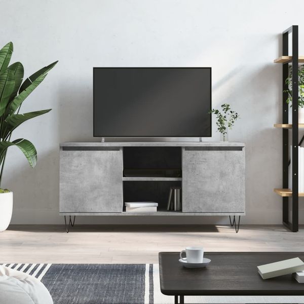 TV-Lowboard, TV-Schrank Betongrau 104x35x50 cm Holzwerkstoff