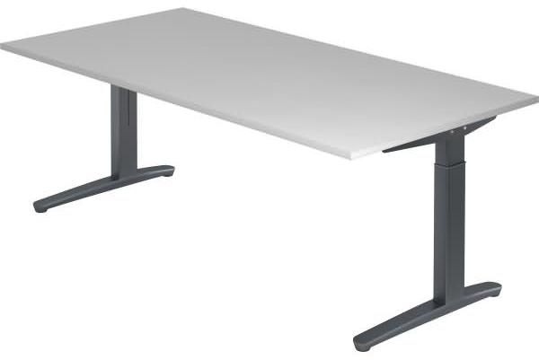 'XB2E' Schreibtisch C-Fuß 200x100 cm Grau/Graphit