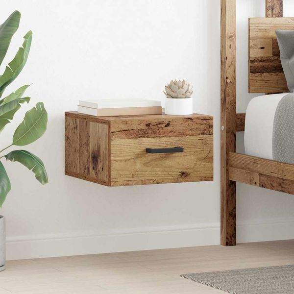vidaXL Nachttisch mit Schubladen Altholz 35 x 35 x 20 cm Holzwerkstoff 882368