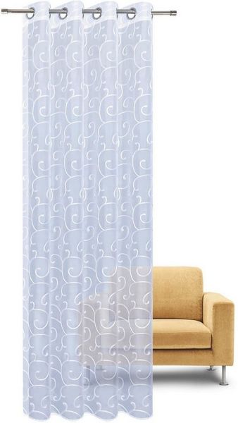 Gerster Gardine Rachel (1 St), Ösen, transparent, Voile, Ösenschal bestickt allover