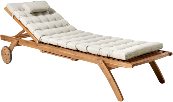 Sonnenliege mit Kissen CESANA PREMIUM Akazienholz Taupe