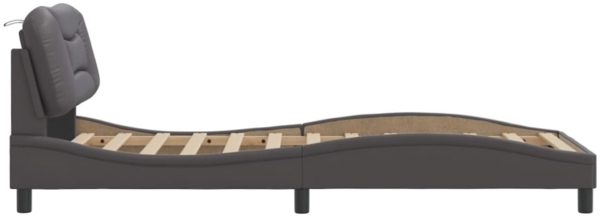 vidaXL Bettgestell ohne Matratze "Hvar" Grau 90x190 cm Kunstleder 3207970 Bild 4