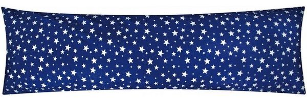 Heubergshop Seitenschläferkissenbezug, (1 Stück), 40x145cm große und kleine Sterne 100% Baumwolle (EW-Sterne-Dunkelblau) Bild 2
