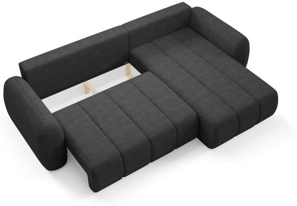 Ecksofa Schlafsofa Sofa CARIA in Stoff Quelle Anthrazit Ottomane Rechts Bild 5