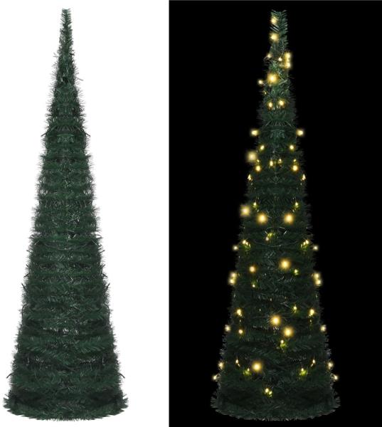 vidaXL Künstlicher Pop-Up-Weihnachtsbaum mit Beleuchtung Grün 150 cm 321523