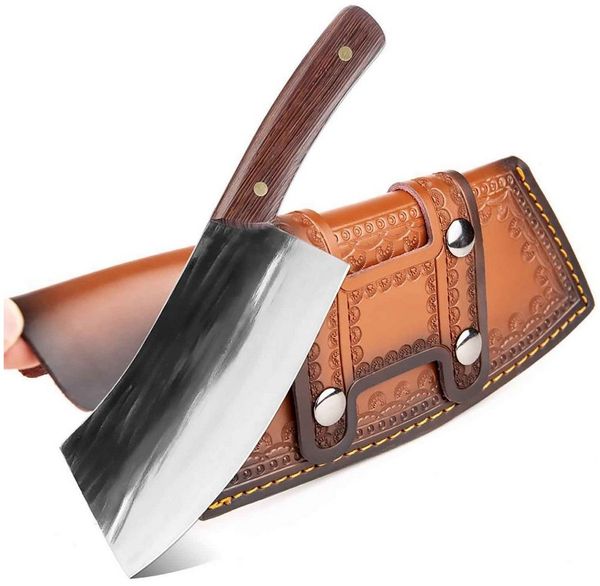 Muxel Hackmesser Hackmesser und Metzgermesser Dem serbischen Full Tang Hackmesser nache, schwer mit Lederscheide