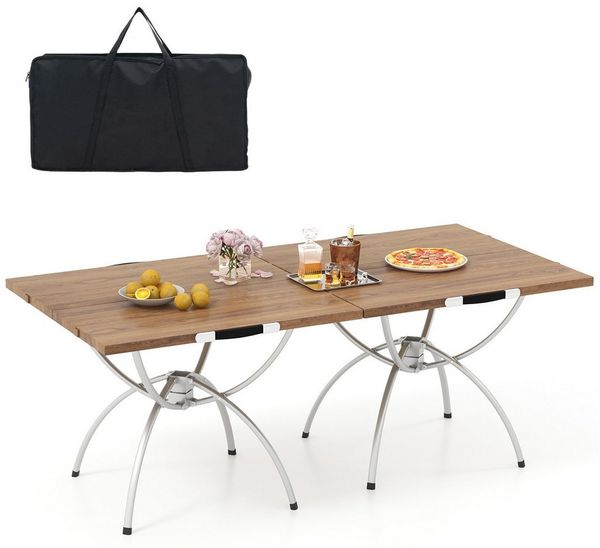 COSTWAY Campingtisch Klapptisch (2-St), ausziehbar, klappbar, Aluminiumgestell
