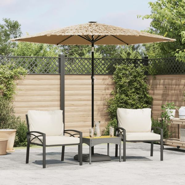vidaXL Sonnenschirm mit LED und Stahlmast Braun 268x268x226 cm 4005120