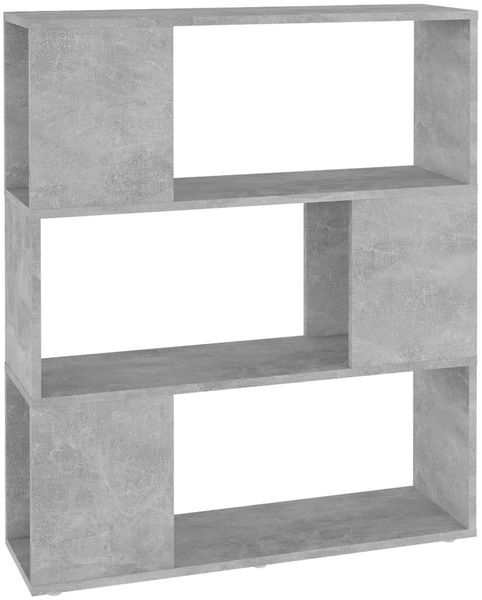 Bücherregal | Standregal Raumteiler Betongrau 80x24x94 cm Holzwerkstoff