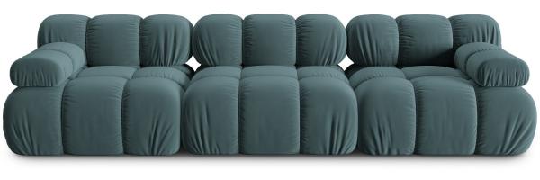 Micadoni Modulares Sofa Bellis 3-Sitzer Samtstoff Riviera Petrol