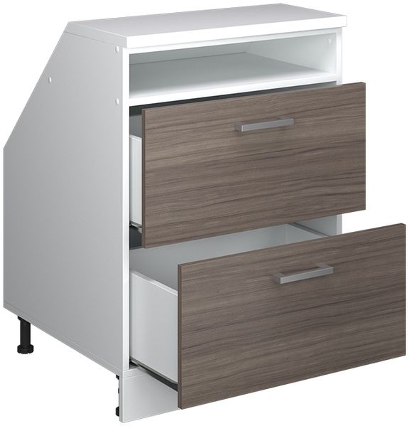 Dachschrägenschrank Rion Edelgrau 60 x 81.6 cm mit 2 Schubladen, Schrankkorpus 60 cm Tiefe Vicco Bild 4
