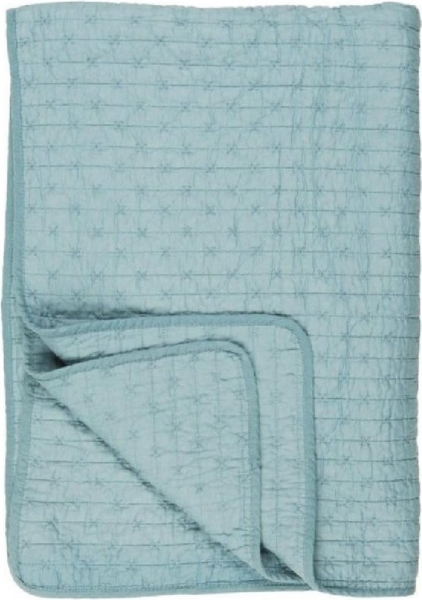 Ib Laursen - Decke Quilt Tagesdecke Überwurf 180x130cm Blau Kreuzstiche 07961-13