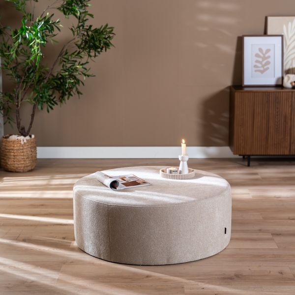 Bronx71 Hocker Blair rund Chenille beige ø100 cm