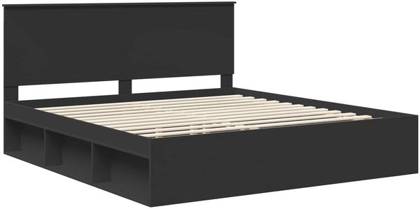 vidaXL Bettrahmen Schwarz 180 x 200 cm Massives Kiefernholz 3410975 Bild 4