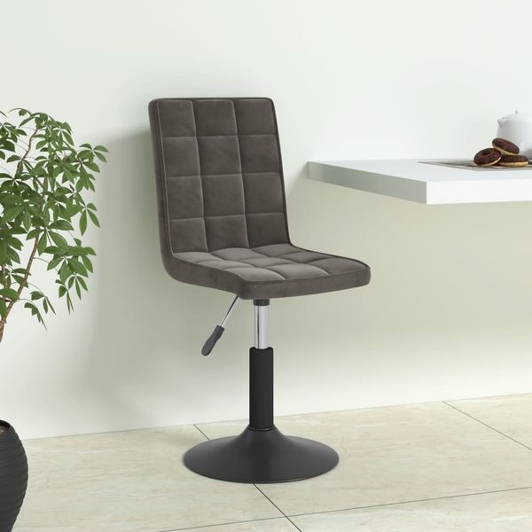 vidaXL Esszimmerstühle 6 Stk. Drehbar Dunkelgrau Samt [3089301]