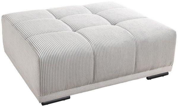 riess-ambiente Fußhocker ELEGANCIA 110cm champagner beige - Metall, Buche, Cord, Rundumbezug (Einzelartikel, 1 St), Sitz mit Ziersteppung - Modernes Design für Wohnzimmer und Sofas
