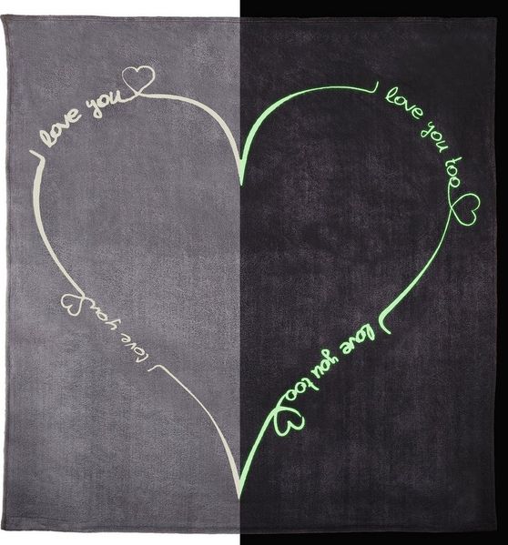 Wohndecke Love you (Glow in the Dark), One Home, Kuscheldecke flauschig warm und kuschelig weich