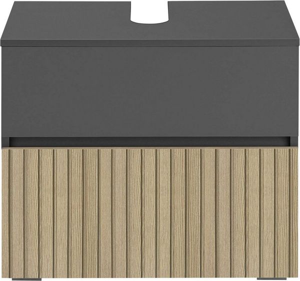 Home affaire Waschbeckenunterschrank Wisla Siphonausschnitt, Push-to-open-Funktion, Breite 60cm, Höhe 55 cm