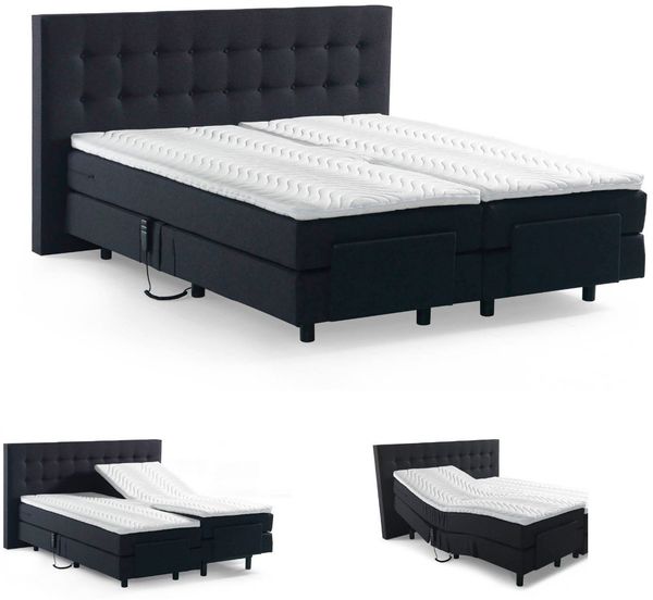 Boxspringbett Venedig. elektrisch verstellbar. 180x200cm. Textilbezug beige. Härtegrade 2x H3 Bild 3