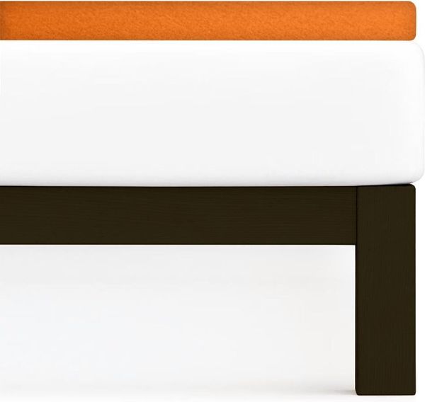 Traumschlaf Flausch Frottee Topper Spannbettlaken|90x190 cm - 100x200 cm| orange