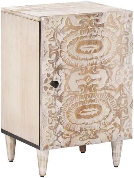 vidaXL Badezimmerschrank Weiß 38 x 33,5 x 58 cm Massivholz Mango 4018389
