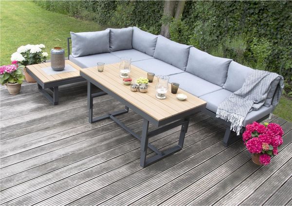 Bellavista Largo Gartenlounge Set, Aluminium, grau, für 6 Personen