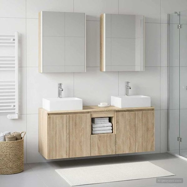 vidaXL Badezimmerschrank-Set 5 pcs Sonoma-Eiche Holzwerkstoff 3406409