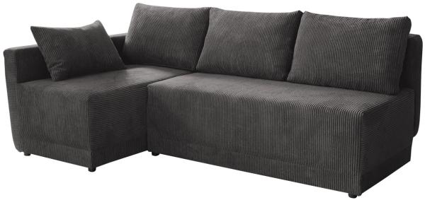 Ecksofa 'Zeles' Cord dunkelgrau Links