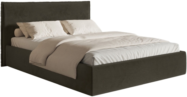 Selsey 'Softie Slim' Polsterbett 200×200 mit Lattenrost, Velours, dunkelgrün