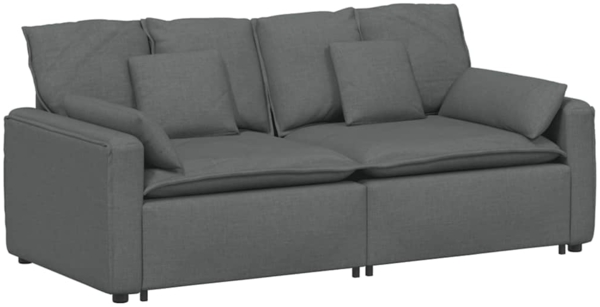 vidaXL Modulares Sofa mit Kissen Dunkelgrau 3321118