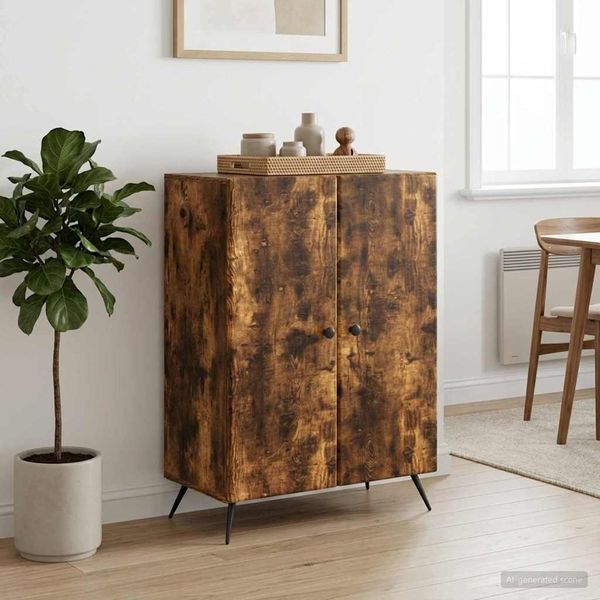 vidaXL Sideboard Geräucherte Eiche 66 x 34,5 x 90 cm Holzwerkstoff 895510