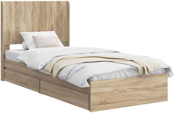 vidaXL Bettgestell mit Stauraum und Kopfteil Sonoma-Eiche 90 x 200 cm 3414057 Bild 2