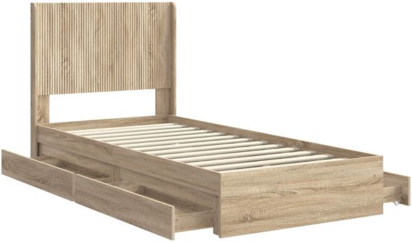 vidaXL Bettgestell mit Stauraum und Kopfteil Sonoma-Eiche 90 x 200 cm 3414057 Bild 5