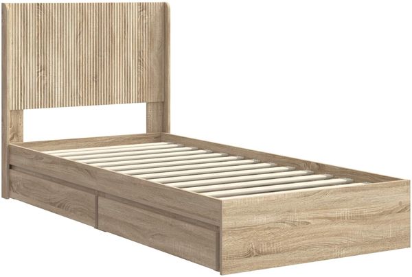 vidaXL Bettgestell mit Stauraum und Kopfteil Sonoma-Eiche 90 x 200 cm 3414057 Bild 4
