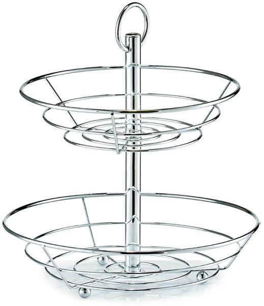 ZELLER Obst-Etagere 27302 Metall, verchromt, ca. Ø 26 x 29 cm