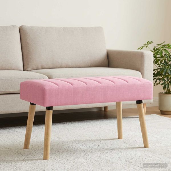 vidaXL Kanalgepolsterte Bank Rosa 80 x 40 x 46 cm Stoff 42038485