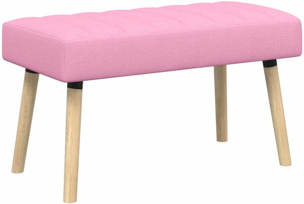 vidaXL Kanalgepolsterte Bank Rosa 80 x 40 x 46 cm Stoff 42038485
