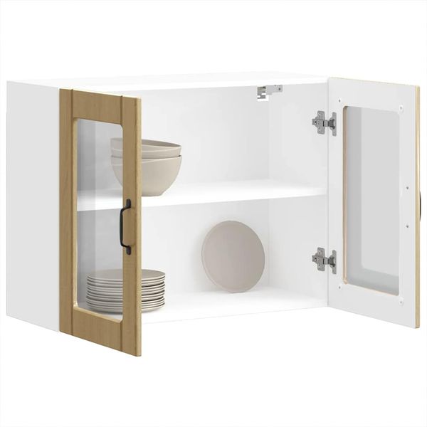 vidaXL Küchen-Hängeschrank mit Glastür Lucca Sonoma-Eiche Holzwerkstoff 853850